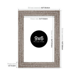 9X6 Walnut Ornate Picture Frame (22.9 X 15.2Cm) Poster, Photo, Artwork, Gallery Wall Or Print - thumbnail 2