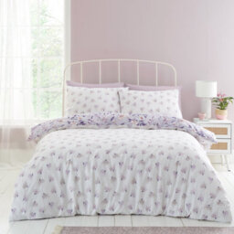Catherine Lansfield Bedding Isadora Floral Reversible Duvet Cover Set With Pillowcases Lilac - thumbnail 2