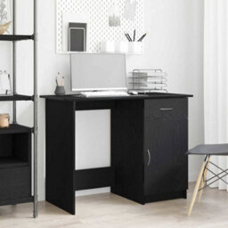 Berkfield Modern Desk Black Oak Engineered Wood 100X50X76 Cm Durable - thumbnail 2