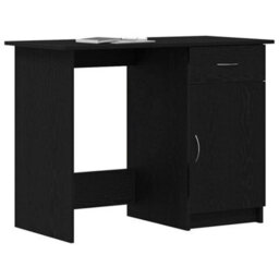 Berkfield Modern Desk Black Oak Engineered Wood 100X50X76 Cm Durable - thumbnail 3
