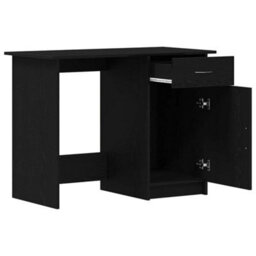 Berkfield Modern Desk Black Oak Engineered Wood 100X50X76 Cm Durable - thumbnail 5