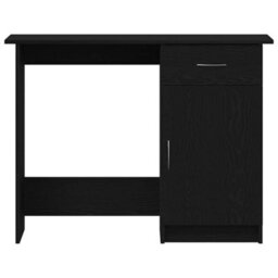 Berkfield Modern Desk Black Oak Engineered Wood 100X50X76 Cm Durable - thumbnail 7