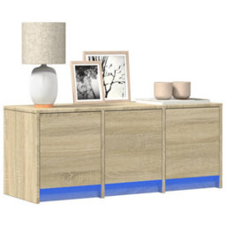 Berkfield Sturdy Tv Cabinet With Led Sonoma Oak 97X34X40 Cm Engineered Wood - thumbnail 2