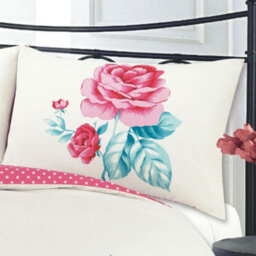 Homespace Direct Ltd Kampala Hill Isabella Pink Teal Duvet Cover Set Floral Themed King Bedding Set - thumbnail 4