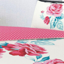 Homespace Direct Ltd Kampala Hill Isabella Pink Teal Duvet Cover Set Floral Themed King Bedding Set - thumbnail 3