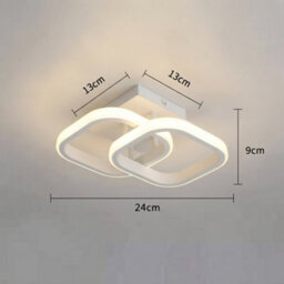 White Double Square Led Ceiling Light Chandelier Pendant Lamp - thumbnail 2