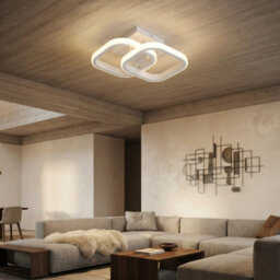 White Double Square Led Ceiling Light Chandelier Pendant Lamp - thumbnail 3