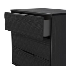 Anzio Matt Black Ash 3 Drawer Chest (H)737mm (W)575mm (D)395mm - thumbnail 2