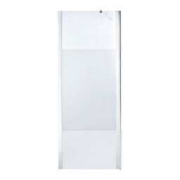 Cooke & Lewis Onega Chrome Effect Textured Striped Walk-In Wet Room Glass Screen & Bar (H)195Cm (W)80Cm