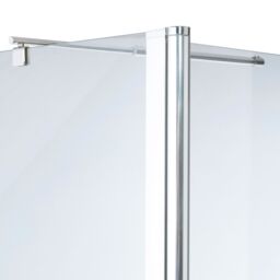 Cooke & Lewis Onega Chrome Effect Textured Striped Walk-In Wet Room Glass Screen & Bar (H)195Cm (W)80Cm - thumbnail 3