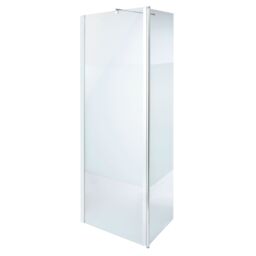 Cooke & Lewis Onega Chrome Effect Textured Striped Walk-In Wet Room Glass Screen & Bar (H)195Cm (W)80Cm - thumbnail 2