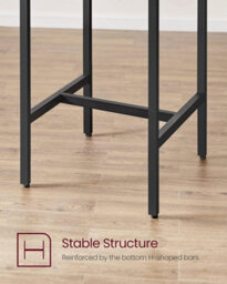 Songmics Dining Table And Chairs Set, Bar Table And Stools Set, 60 X 60 X 90 Cm Small Kitchen Table, 30 X 40 X 65 Cm Chairs - thumbnail 6