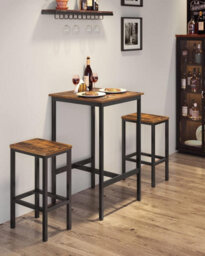Songmics Dining Table And Chairs Set, Bar Table And Stools Set, 60 X 60 X 90 Cm Small Kitchen Table, 30 X 40 X 65 Cm Chairs - thumbnail 2