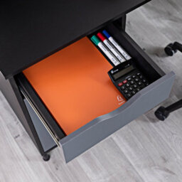 Vitinni Office Desk With Side Drawer And Cupboard For Home Office Or Student Desk, 55D X 120W X 75H Cm - thumbnail 3