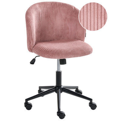 Beliani Office Chair Miles Corduroy Pink - image 1