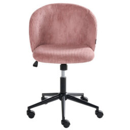 Beliani Office Chair Miles Corduroy Pink - thumbnail 5