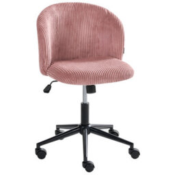 Beliani Office Chair Miles Corduroy Pink - thumbnail 4