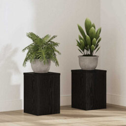 Walplus Plant Stand 2 Pcs Black Oak 20 X 20 X 30 Cm Engineered Wood - thumbnail 1