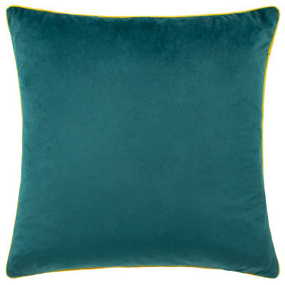furn. Furn Meridian Velvet Piped Feather Rich Cushion, Teal/cylon, 55 X 55Cm - image 1