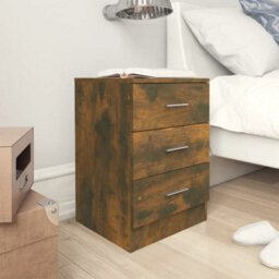 Berkfield Bedside Cabinets 2 Pcs Smoked Oak 38X35X56 Cm Engineered Wood - thumbnail 1