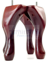L&F Queen Anne Wooden Legs 150mm Mahogany High Set Of 4 Replacement Furniture Feet Chairs Sofas Footstools M8 (8mm) - thumbnail 7