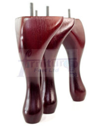 L&F Queen Anne Wooden Legs 150mm Mahogany High Set Of 4 Replacement Furniture Feet Chairs Sofas Footstools M8 (8mm) - thumbnail 4