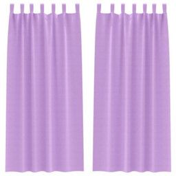 Berkfield Modern Curtains With Curtains 2 Pcs Purple Polyester - thumbnail 1