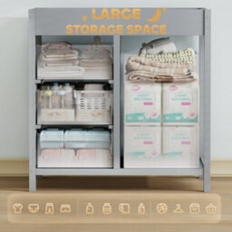 Aiyaplay Baby Changing Unit With 4 Drawers, Diaper Changing Table, Grey - thumbnail 5