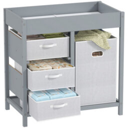 Aiyaplay Baby Changing Unit With 4 Drawers, Diaper Changing Table, Grey - thumbnail 2