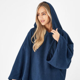 OHS Adult Poncho Oversized Hooded Towel Bath Robe - thumbnail 2