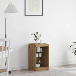 Berkfield Sideboard With Led Lights Artisan Oak 41X37X67 Cm - thumbnail 1