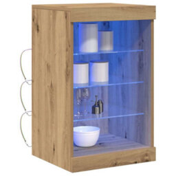 Berkfield Sideboard With Led Lights Artisan Oak 41X37X67 Cm - thumbnail 3