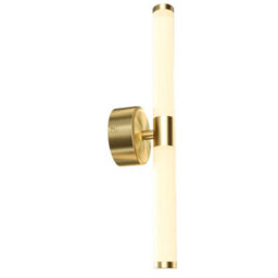 Luminosa Lighting Luminosa Axis Modern Integrated Led Wall Lamp Gold, 3000K, Acrylic Frosted Shade