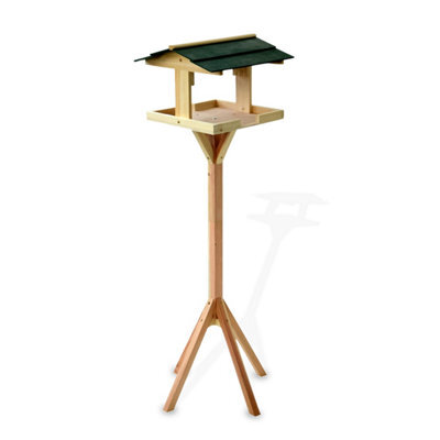 Crystals Traditional Wooden Bird Table Garden Birds Feeder Feeding Station Free Standing - image 1