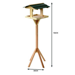 Crystals Traditional Wooden Bird Table Garden Birds Feeder Feeding Station Free Standing - thumbnail 2