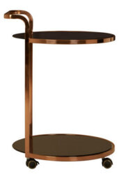 Orsina Versatile 2 Tier Rose Gold Finish Drinks Trolley, Elegant Drinks Trolley For Parties, Durable Drinks Trolley - thumbnail 2
