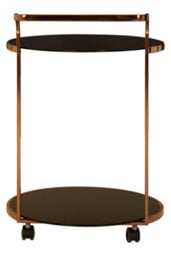 Orsina Versatile 2 Tier Rose Gold Finish Drinks Trolley, Elegant Drinks Trolley For Parties, Durable Drinks Trolley - thumbnail 3