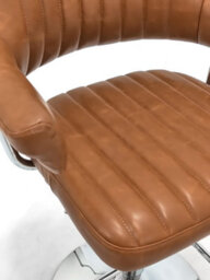 Monaco Tan Leather Effect Swivel Bar Stool With Chrome Frame - thumbnail 7