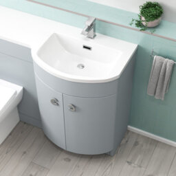 Nes Home 1100mm Lh Matte Grey Basin Vanity, Wc Unit & White Back To Wall Toilet - thumbnail 3