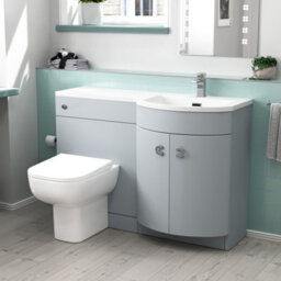 Nes Home 1100mm Lh Matte Grey Basin Vanity, Wc Unit & White Back To Wall Toilet - thumbnail 1