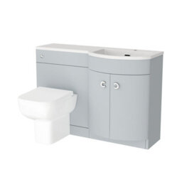Nes Home 1100mm Lh Matte Grey Basin Vanity, Wc Unit & White Back To Wall Toilet - thumbnail 6