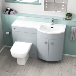 Nes Home 1100mm Lh Matte Grey Basin Vanity, Wc Unit & White Back To Wall Toilet - thumbnail 5