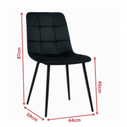 Kosy Koala Modern Round Glass Dining Table With 4 Black Velvet Tufted Chairs - thumbnail 4