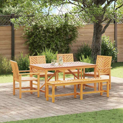Berkfield Garden Dining Set 6 Pcs Brown 150 X 90 X 74 Cm - image 1