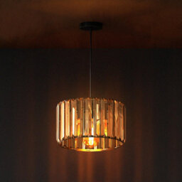 Ledsone Modern Crystal Glass Shade Mini Chandelier Pendant Light, Drum Shape E27 Ceiling Hanging Light Black Without Bulb, 20Cm - thumbnail 3