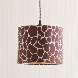 Valuelights Oasis Giraffe Print Fabric With Metallic Gold Inner Drum Lamp Shade And Bulb (D)25Cm