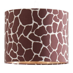 Valuelights Oasis Giraffe Print Fabric With Metallic Gold Inner Drum Lamp Shade And Bulb (D)25Cm - thumbnail 4