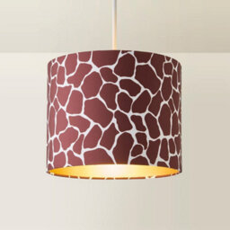 Valuelights Oasis Giraffe Print Fabric With Metallic Gold Inner Drum Lamp Shade And Bulb (D)25Cm - thumbnail 6