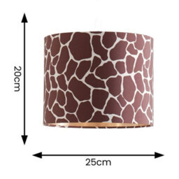 Valuelights Oasis Giraffe Print Fabric With Metallic Gold Inner Drum Lamp Shade And Bulb (D)25Cm - thumbnail 5