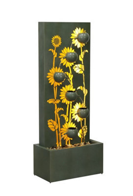 Outdoor Living UK Salina Zinc Metal Modern Metal Water Feature Without Cover